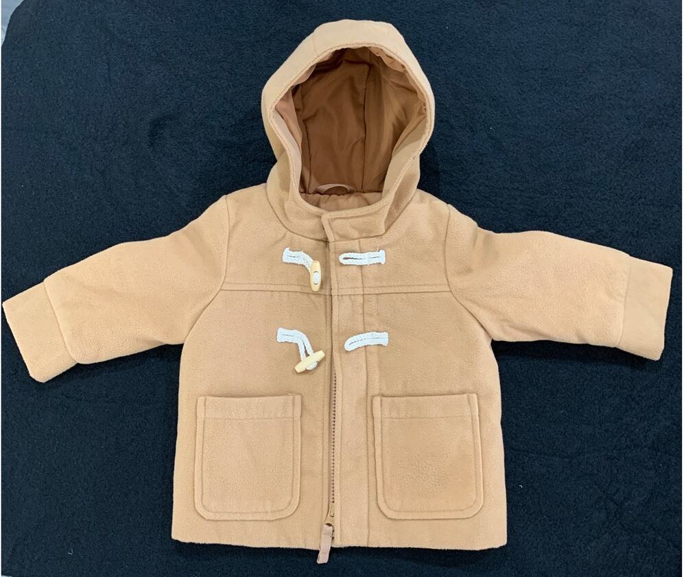 Toddler Duffel Coat Hoodie Winter Jacket-Cat & Jack-Tan 12 Months